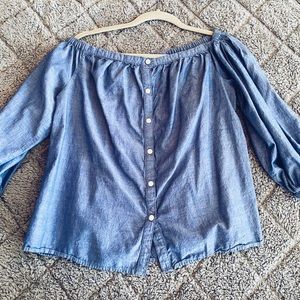 Merona Blue Strapless Blouse